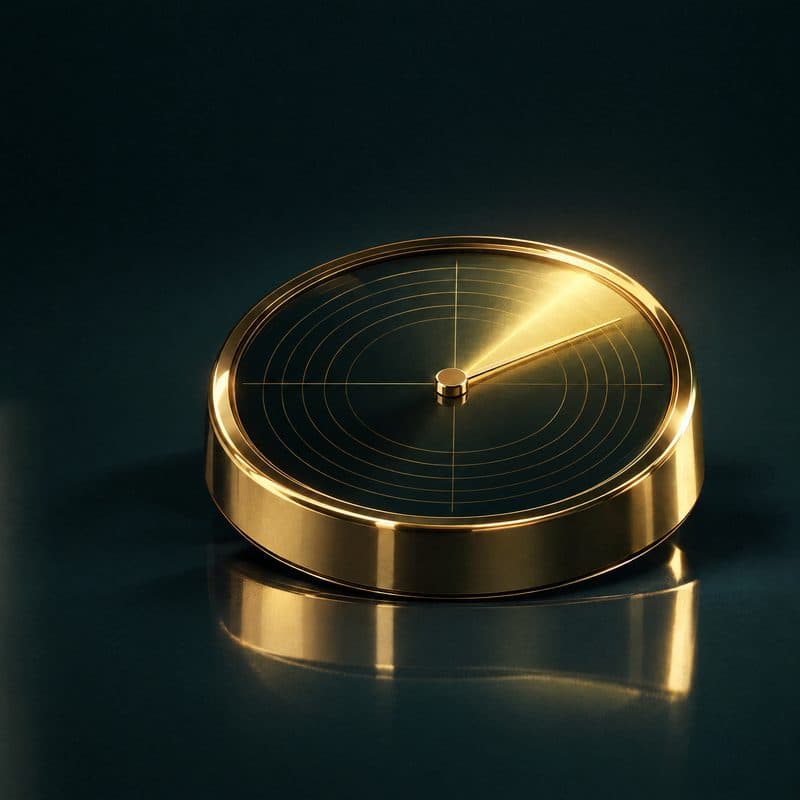 Quadrante d'oro con anelli concentrici e una lancetta